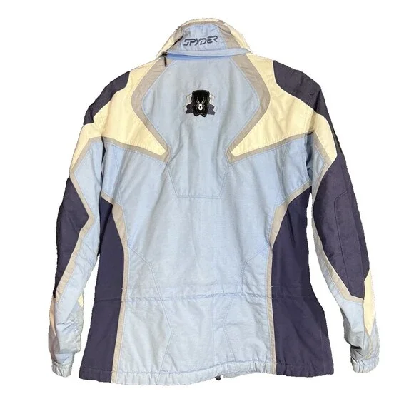 Vintage Spyder Womens Ski Jacket Size 12 Blue White Dermizax-EV X-Static Insulat - Picture 3 of 16